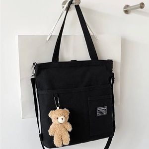 Cute tote bag with teddy charm